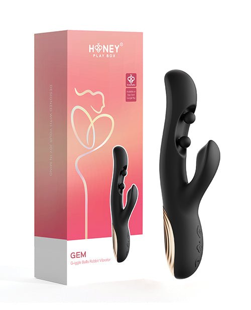 GEM Twin Balls Rabbit Vibrator - Black | Shop Lowest Prices at Funlove.com