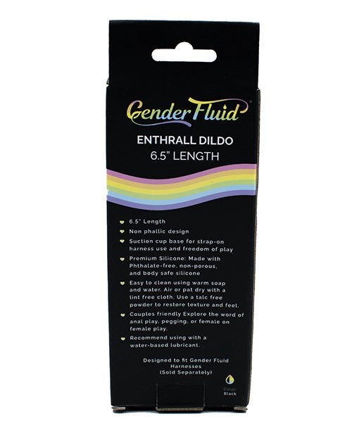 Gender Fluid 6.5" Enthrall Strap On Dildo - Black | Shop Lowest Prices at Funlove.com