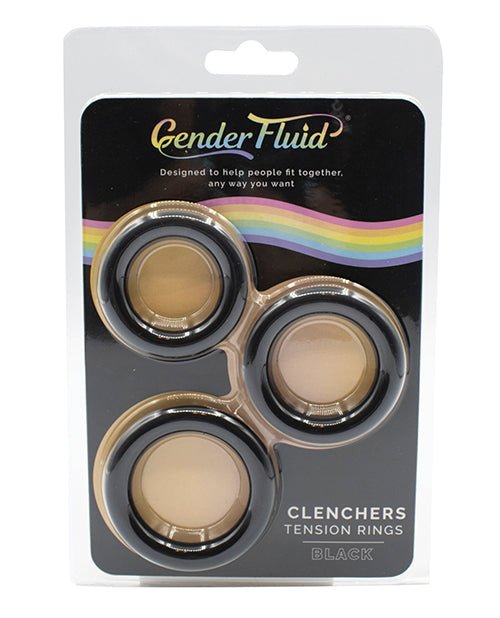 Gender Fluid Clincher Tension Ring Set - Black | Shop Lowest Prices at Funlove.com