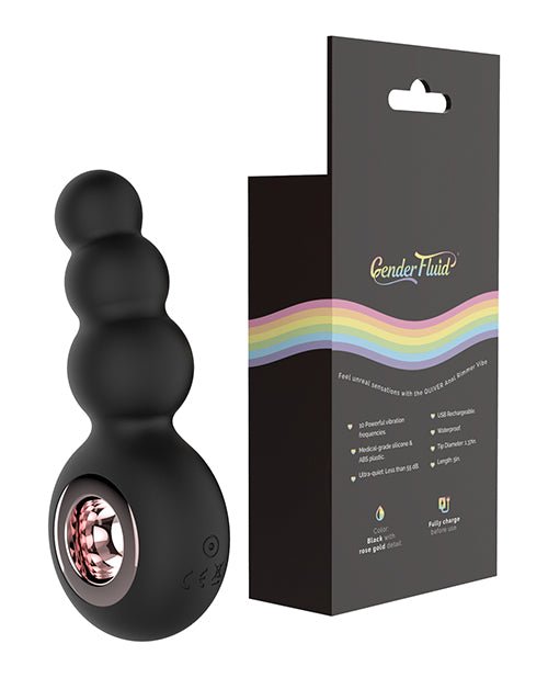 Gender Fluid Quiver Anal Ring Bead Vibe - Black | Shop Lowest Prices at Funlove.com