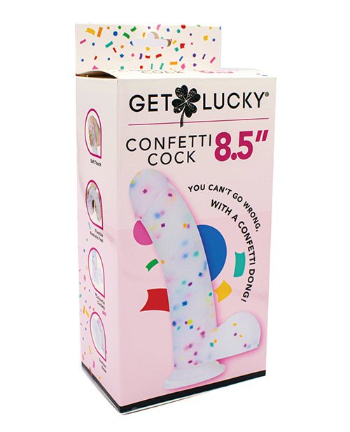 Get Lucky 8.5" Real Skin Confetti Cock - Multi Color | Shop Lowest Prices at Funlove.com