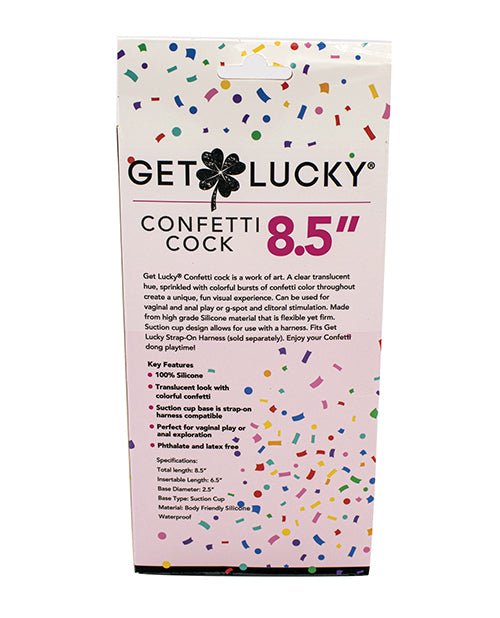 Get Lucky 8.5" Real Skin Confetti Cock - Multi Color | Shop Lowest Prices at Funlove.com