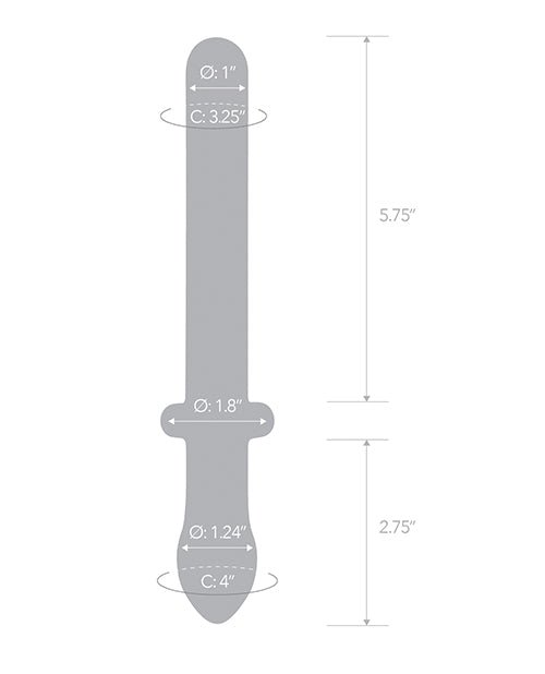 Glas 9.25" Classic Smooth Dual Ended Dildo - Clear | Shop Lowest Prices at Funlove.com