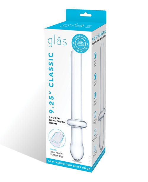 Glas 9.25" Classic Smooth Dual Ended Dildo - Clear | Shop Lowest Prices at Funlove.com