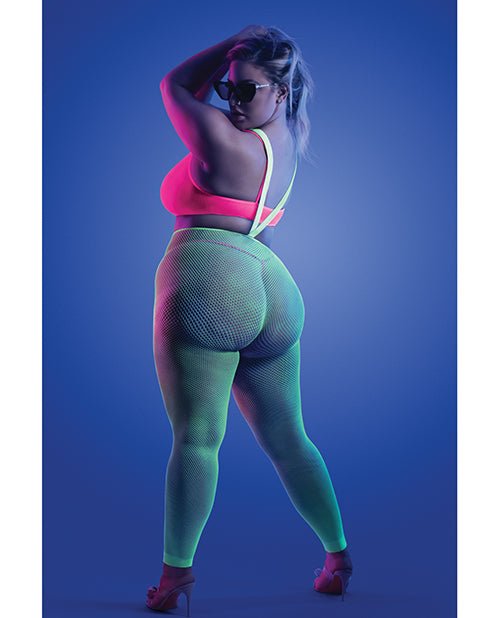 Glow Come Alive Suspender Stockings, Bralette & G - String Multi Color QN | Shop Lowest Prices at Funlove.com