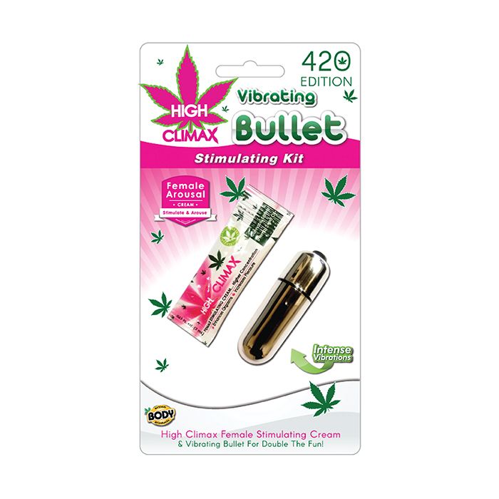 High Climax Vibrating Bullet Stimulating Kit w/Hemp Seed Oil - Silver | Shop Lowest Prices at Funlove.com