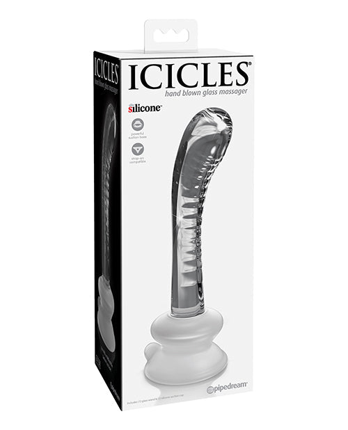 Icicles No. 88 Hand Blown Glass G - Spot Massager w/Suction Cup - Clear | Shop Lowest Prices at Funlove.com