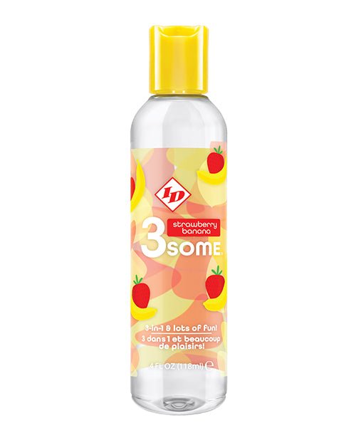 ID 3some 3 in 1 Lubricant - 4 oz Strawberry Banana | Shop Lowest Prices at Funlove.com