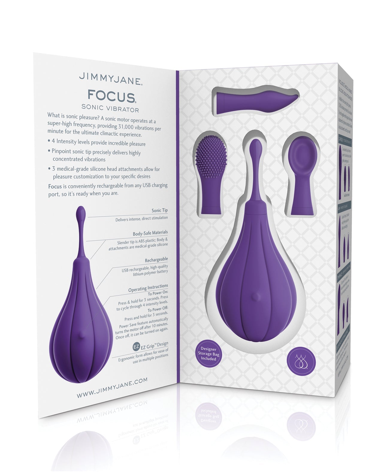 JimmyJane Focus Sonic Vibrator - Purple | Shop Lowest Prices at Funlove.com