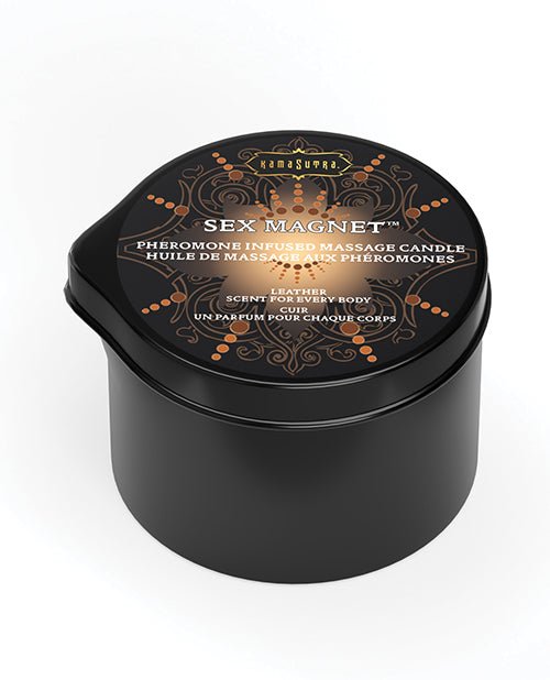 Kama Sutra Sex Magnet Candle w/Pour Spout - Leather - 2 oz | Shop Lowest Prices at Funlove.com