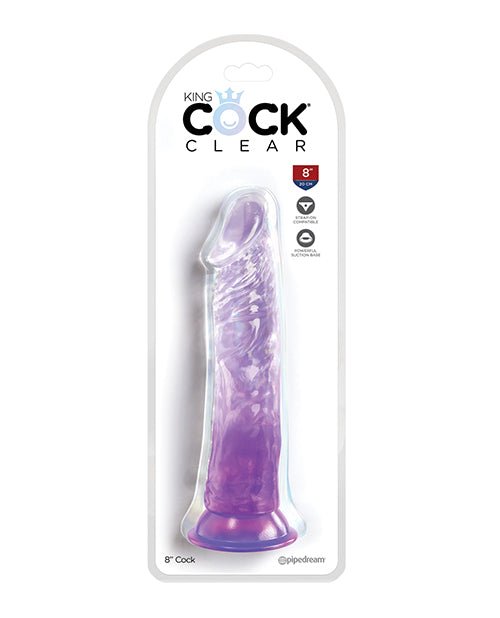 King Cock Clear 8" Cock - Purple | Shop Lowest Prices at Funlove.com