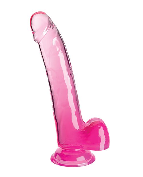 King Cock Clear 9" Cock w/Balls - Pink | Shop Lowest Prices at Funlove.com