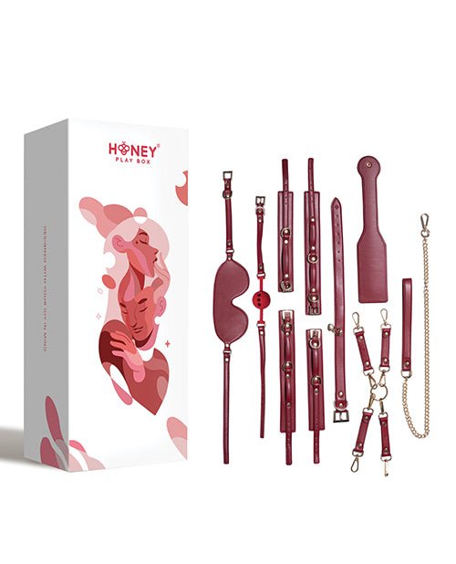 Kinky Play Box Red Passion 8 pc Set Bondage Kit - Red | Shop Lowest Prices at Funlove.com