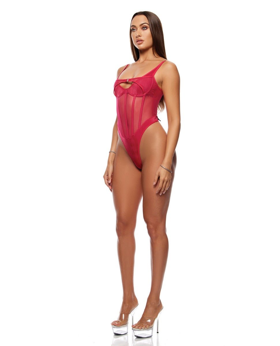 Layers To This Mesh and Knit Teddy - Pink LG | Shop Lowest Prices at Funlove.com