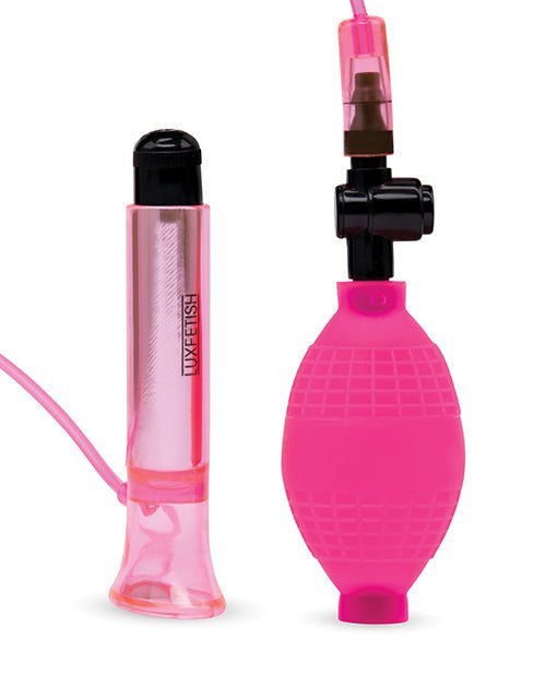 Lux Fetish Vibrating Clitoral Pump w/Quick Release - Pink | Shop Lowest Prices at Funlove.com