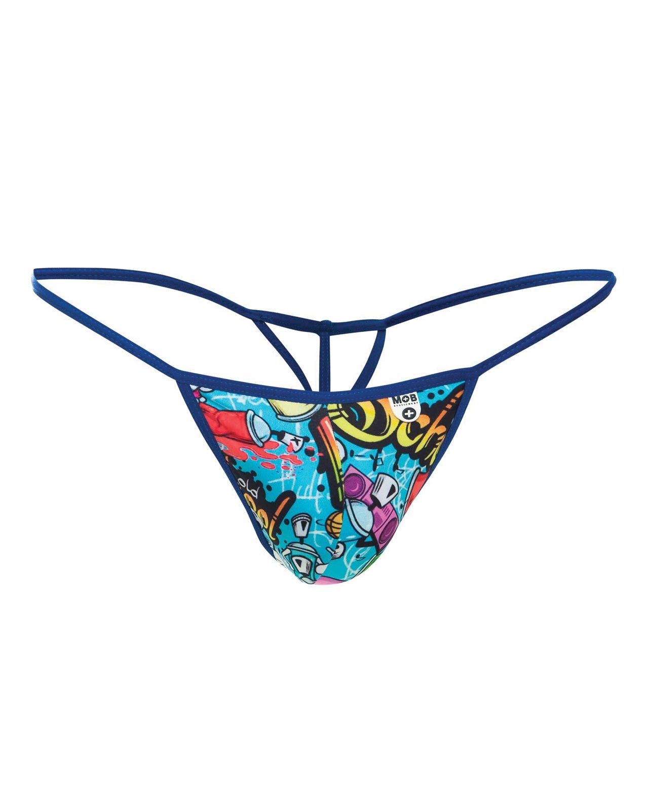 Male Basics Sinful Hipster Music T Thong G - String Blue Print XL | Shop Lowest Prices at Funlove.com
