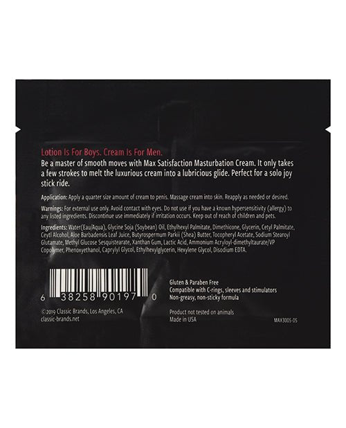Max Satisfaction Masturbation Cream Foil - 6 ml Pack of 24 | Shop Lowest Prices at Funlove.com