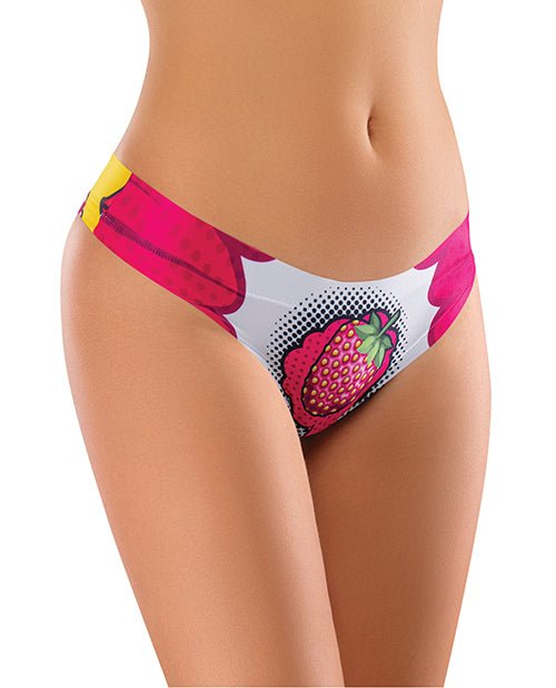 Mememe Intrigue Kissberry Printed Thong LG | Shop Lowest Prices at Funlove.com