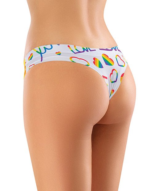 Mememe Pride Love Is Printed Thong XL | Shop Lowest Prices at Funlove.com