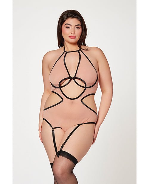 Mesh Cut Out Halter Teddy | Shop Lowest Prices at Funlove.com