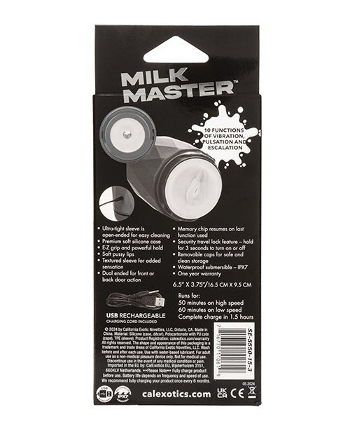 Milk Master Vibro Squeeze Pussy Stroker - Black | Shop Lowest Prices at Funlove.com