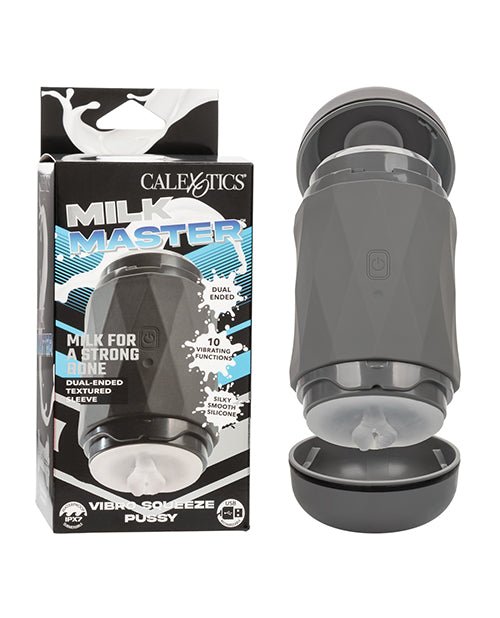 Milk Master Vibro Squeeze Pussy Stroker - Black | Shop Lowest Prices at Funlove.com