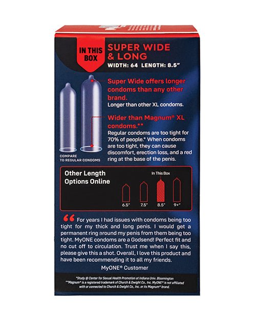 My One Super Wide & Long Condoms - Pack of 10 | Shop Lowest Prices at Funlove.com