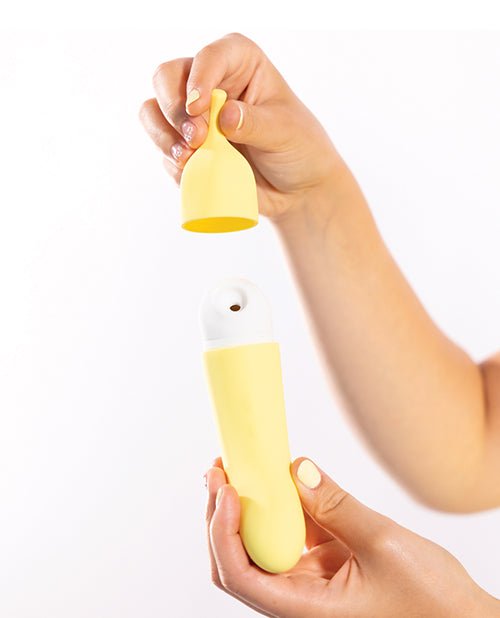 Natalie's Toy Box Banana Cream Air Pulse & G - Spot Vibrator - Yellow | Shop Lowest Prices at Funlove.com