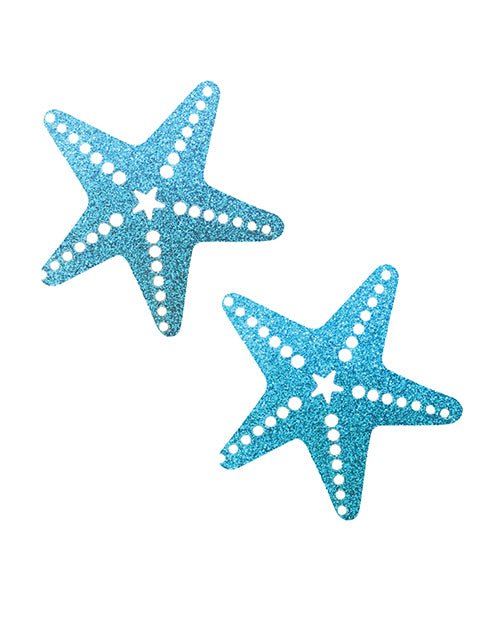 Neva Nude Glitter Starfish Under the Sea Pasties - Blue O/S | Shop Lowest Prices at Funlove.com