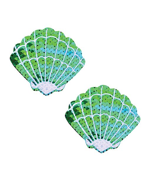 Neva Nude Sequins Sea Shells Under the Sea Pasties - Green/Blue O/S | Shop Lowest Prices at Funlove.com