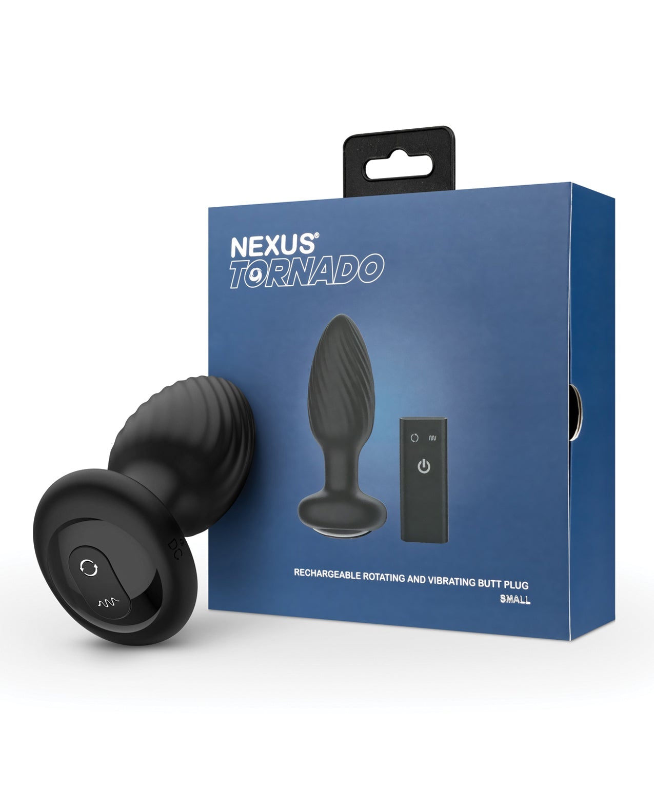 Nexus Tornado Rotating & Vibrating Small Butt Plug - Black | Shop Lowest Prices at Funlove.com
