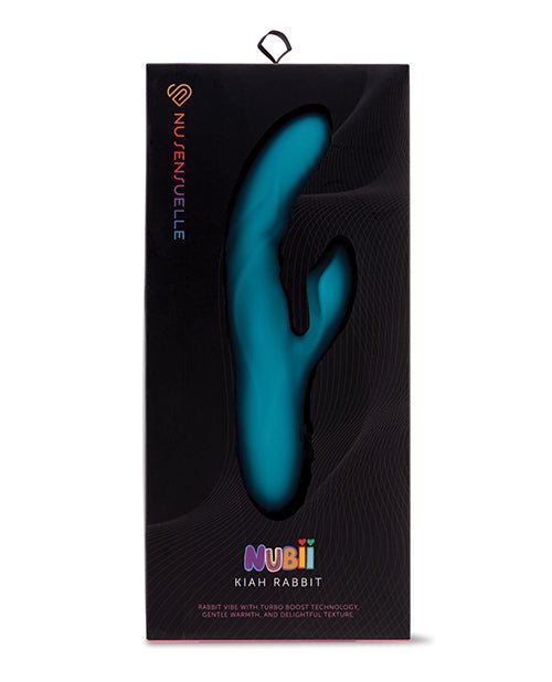 Nu Sensuelle Nubii Kiah Turbo Boost & Heating Dual Stim Rabbit - Blue | Shop Lowest Prices at Funlove.com