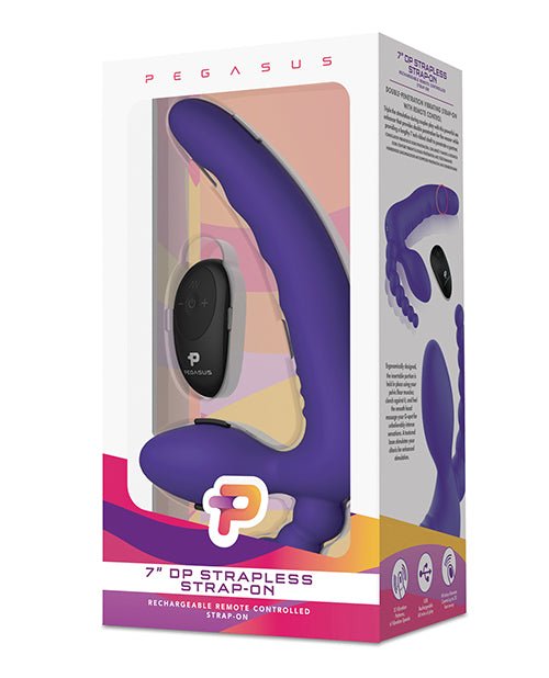 Pegasus 7" Strapless Strap On w/Remote - Purple | Shop Lowest Prices at Funlove.com