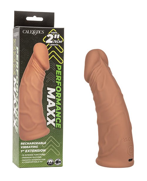 Performance Maxx 7" Vibrating Penis Extension - Brown | Shop Lowest Prices at Funlove.com