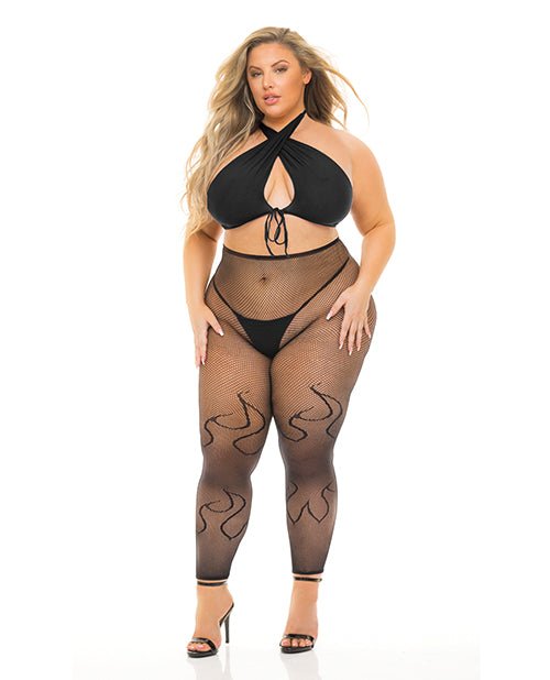Pink Lipstick Gives You Hell Halter Bra, Pantyhose & G - string | Shop Lowest Prices at Funlove.com