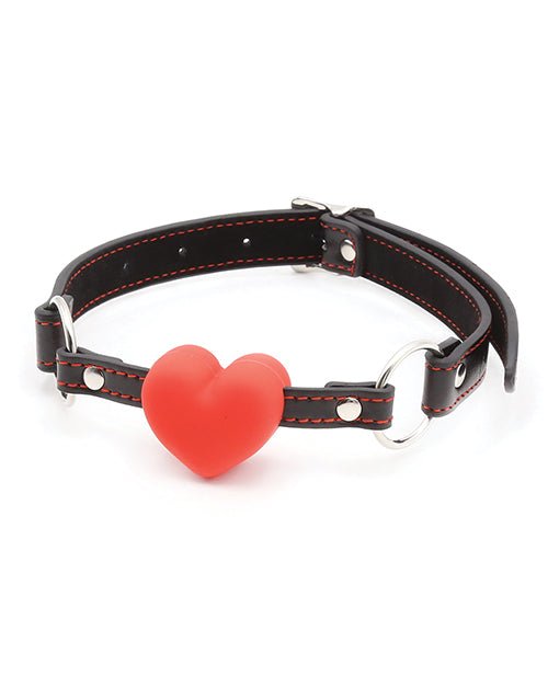 Plesur Heart Ball Gag w/Red Hearts - Black | Shop Lowest Prices at Funlove.com
