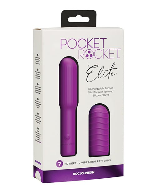 Pocket Rocket Elite Rechargeable w/Removable Sleeve - Purple | Shop Lowest Prices at Funlove.com