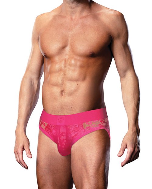 Prowler Lace Open Back Brief - Pink XL | Shop Lowest Prices at Funlove.com