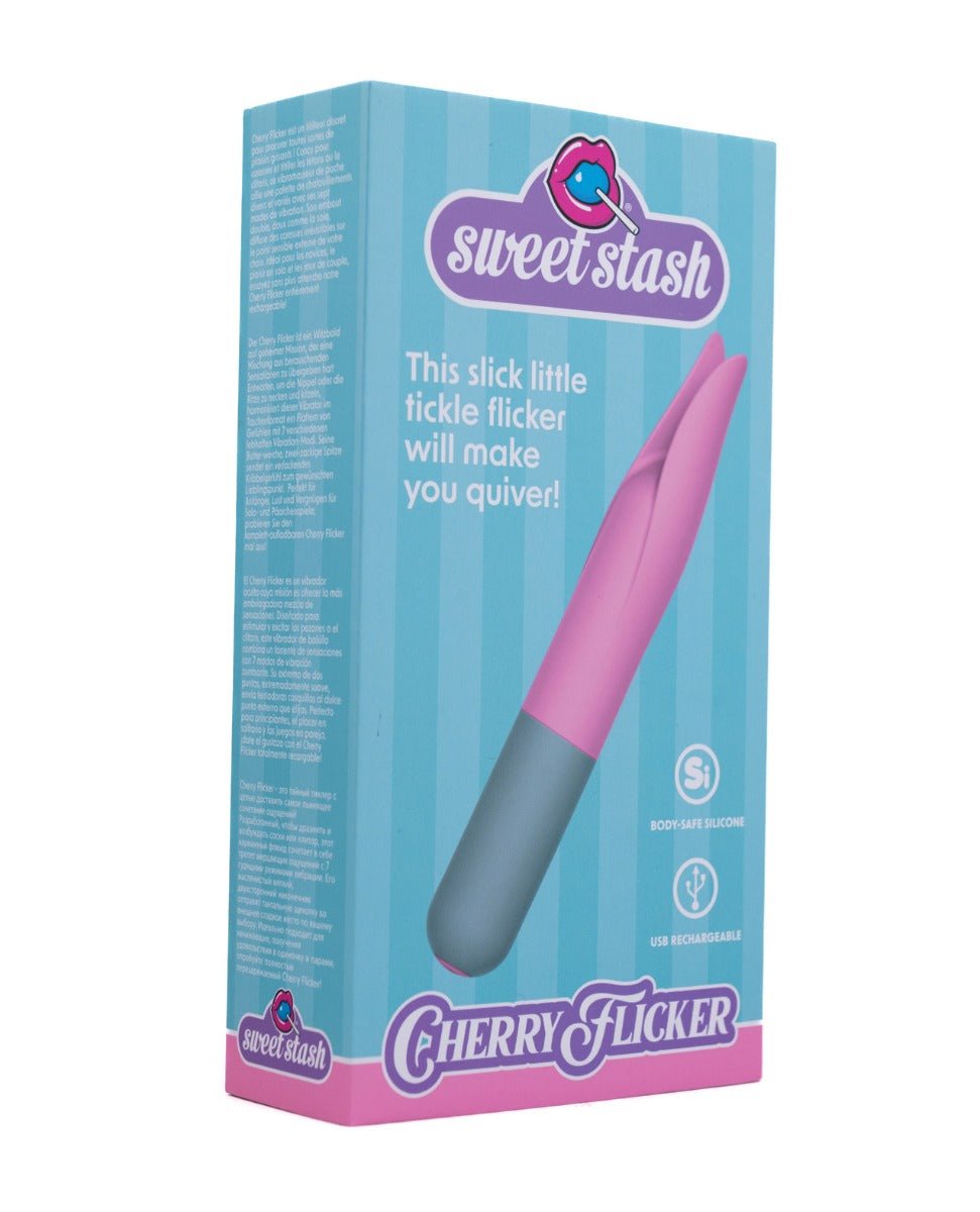 Rock Candy Cherry Flicker Clit Tickler - Pink/Grey | Shop Lowest Prices at Funlove.com