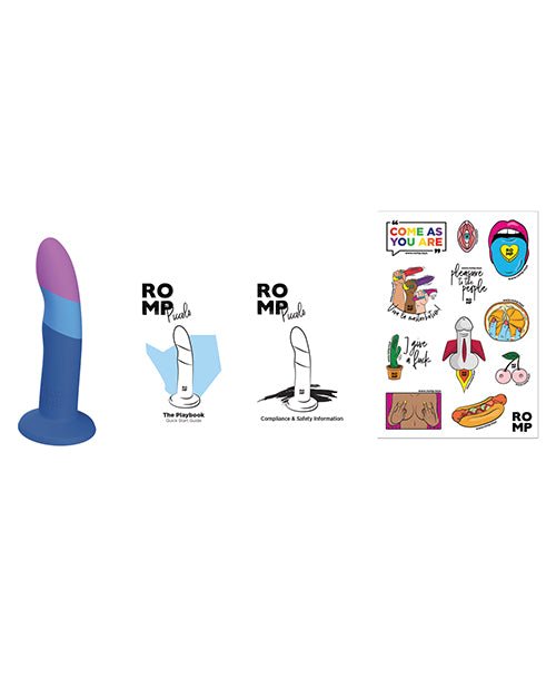 ROMP Piccolo 3 Color Dildo - Blue | Shop Lowest Prices at Funlove.com