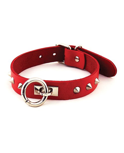 Rouge Leather O Ring Studded Collar | Shop Lowest Prices at Funlove.com