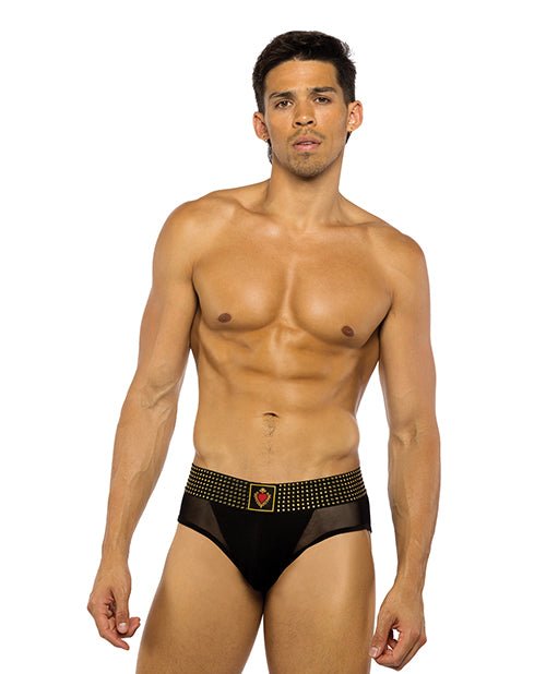 Sacred Heart Briefs w/Studded Elastic Waist Band - Black XL | Shop Lowest Prices at Funlove.com