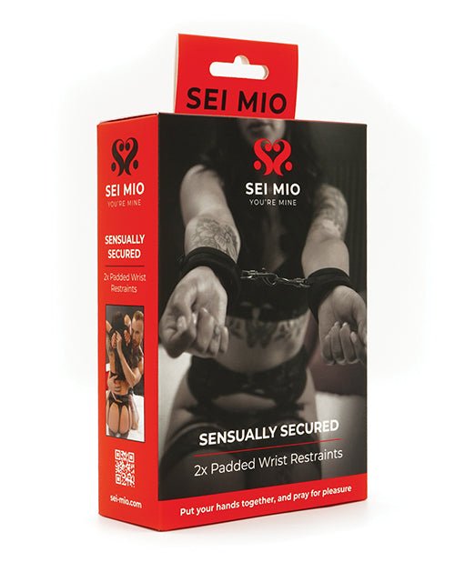 Sei Mio Sensually Secured Velvet Handcuffs - Black | Shop Lowest Prices at Funlove.com