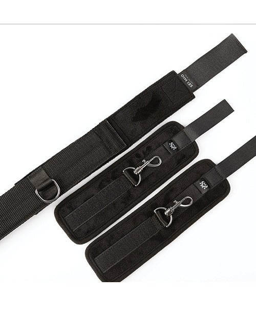 Sei Mio Spread the Love Ankle Spreader Bar w/Wrist Cuffs - Black | Shop Lowest Prices at Funlove.com