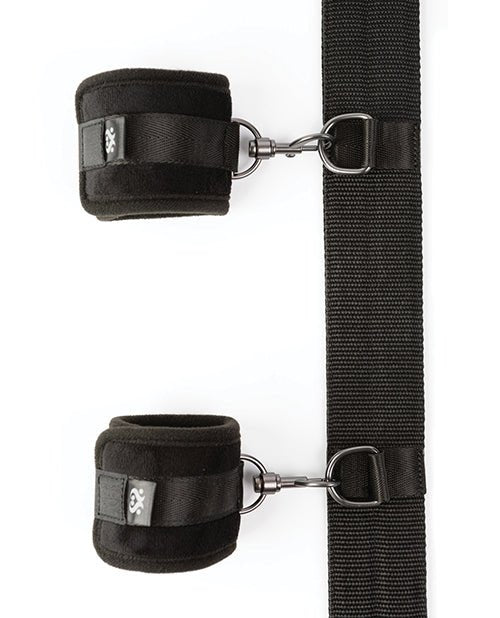 Sei Mio Spread the Love Ankle Spreader Bar w/Wrist Cuffs - Black | Shop Lowest Prices at Funlove.com