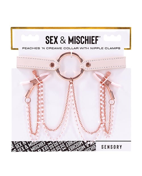 Sex & Mischief Peaches 'n CreaMe Collar with Nipple Clamps | Shop Lowest Prices at Funlove.com