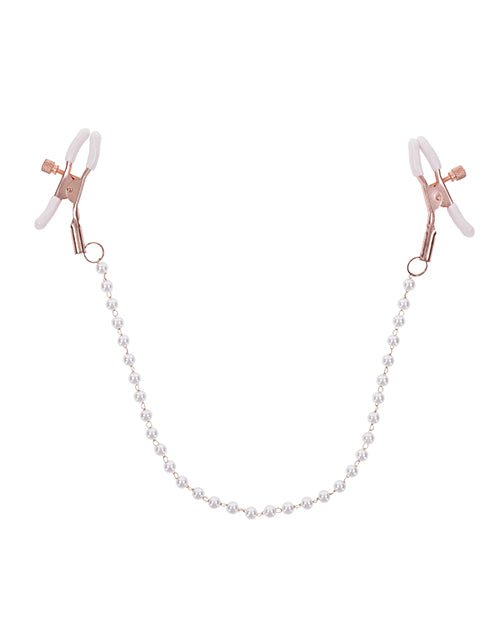 Sex & Mischief Peaches 'n CreaMe Pearl Nipple Clamps | Shop Lowest Prices at Funlove.com