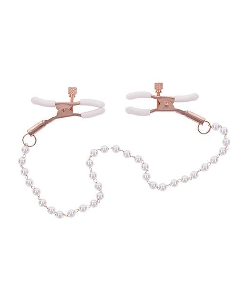 Sex & Mischief Peaches 'n CreaMe Pearl Nipple Clamps | Shop Lowest Prices at Funlove.com