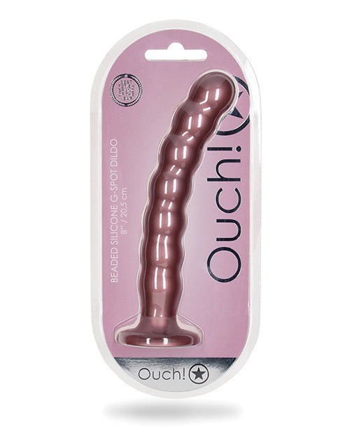 Shots Ouch 8" Beaded G - Spot Dildo - Rose Gold | Shop Lowest Prices at Funlove.com