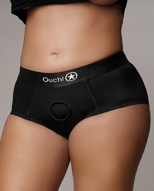 Shots Ouch Vibrating Strap On Brief - Black XL/XXL | Shop Lowest Prices at Funlove.com